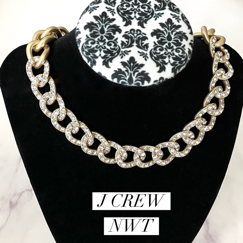 J CREW Pave Chain Choker Necklace NWT